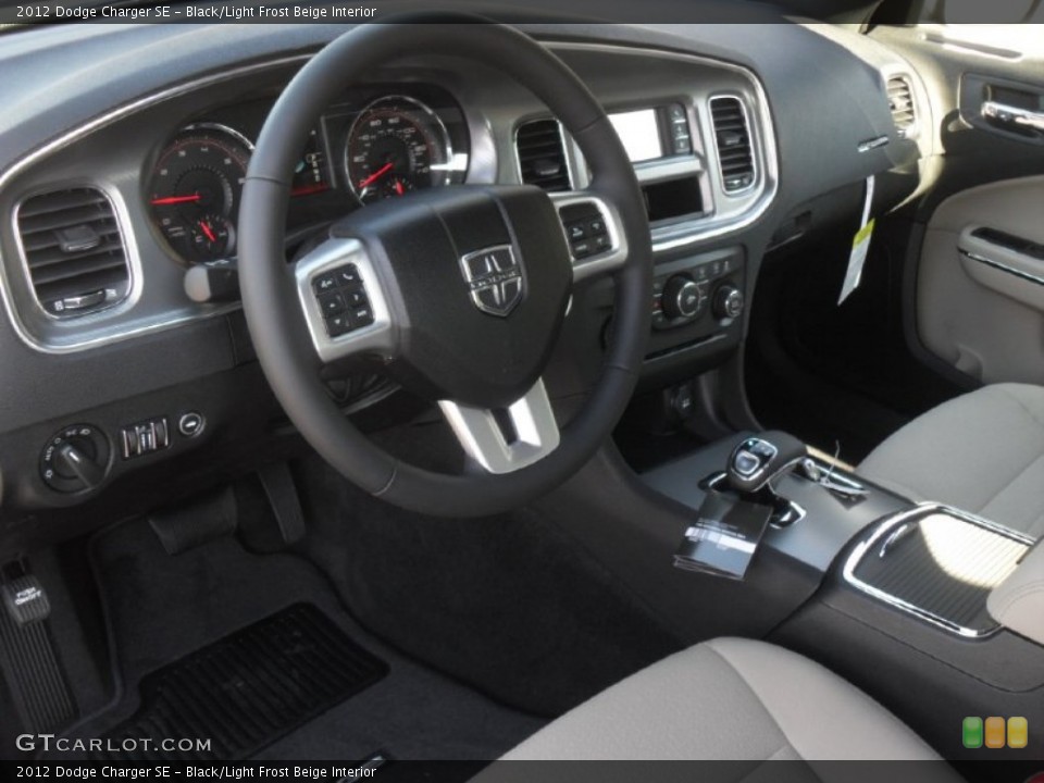 Black/Light Frost Beige Interior Prime Interior for the 2012 Dodge Charger SE #60439391