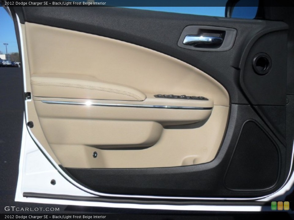 Black/Light Frost Beige Interior Door Panel for the 2012 Dodge Charger SE #60439499