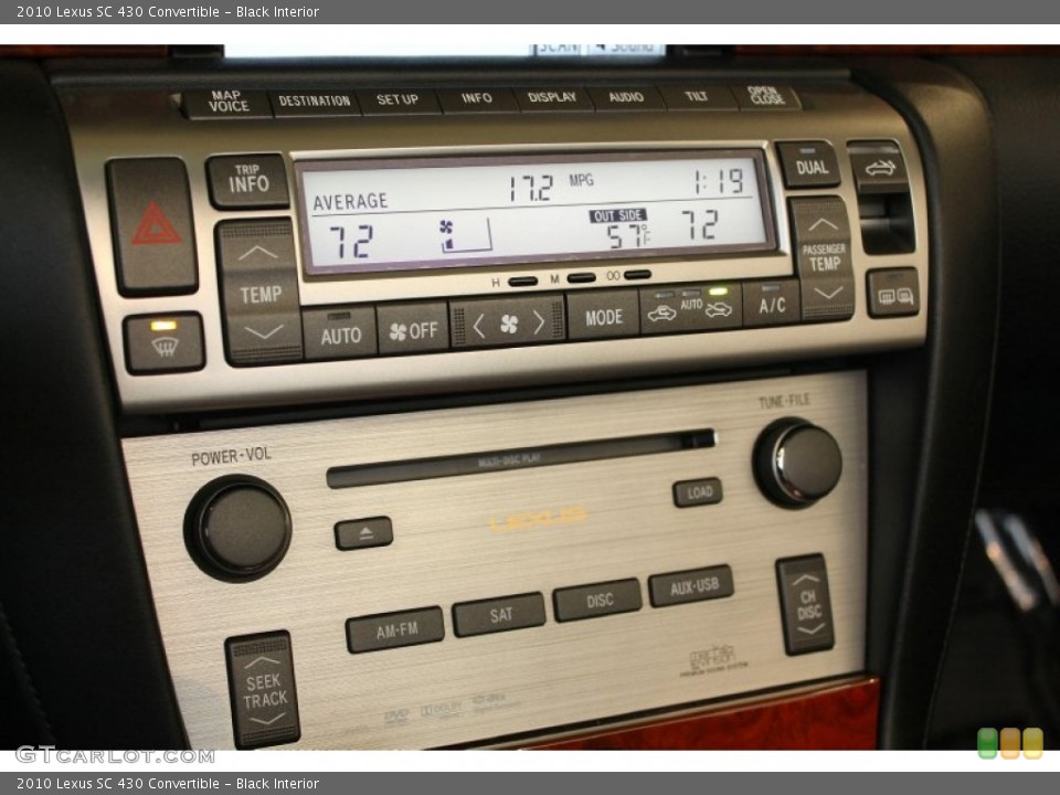 Black Interior Controls for the 2010 Lexus SC 430 Convertible #60441446