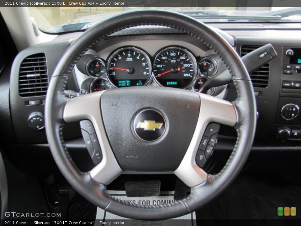 Ebony Interior Steering Wheel for the 2011 Chevrolet Silverado 1500 LT Crew Cab 4x4 #60443612