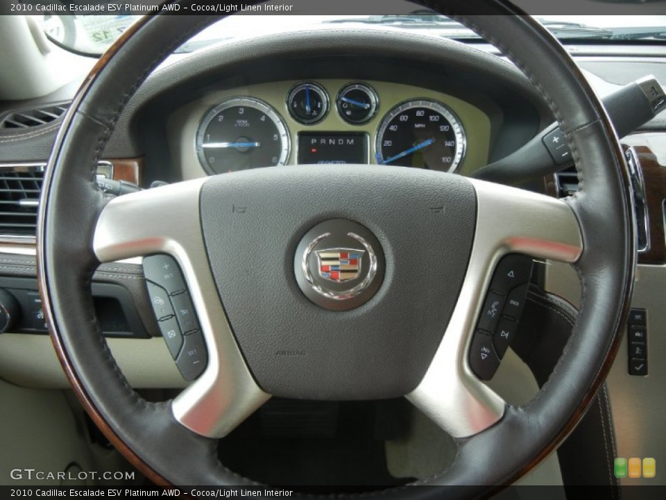 Cocoa/Light Linen Interior Steering Wheel for the 2010 Cadillac Escalade ESV Platinum AWD #60448752