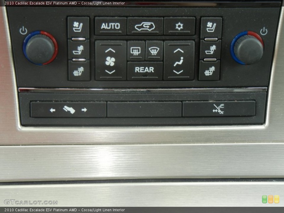 Cocoa/Light Linen Interior Controls for the 2010 Cadillac Escalade ESV Platinum AWD #60448776