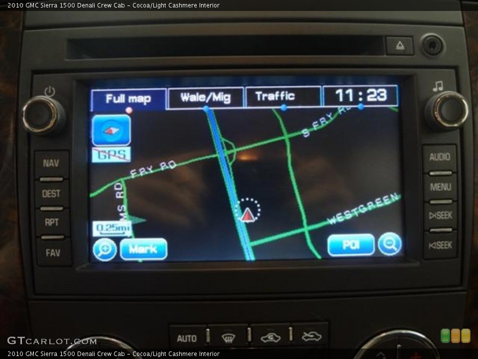 Cocoa/Light Cashmere Interior Navigation for the 2010 GMC Sierra 1500 Denali Crew Cab #60460134