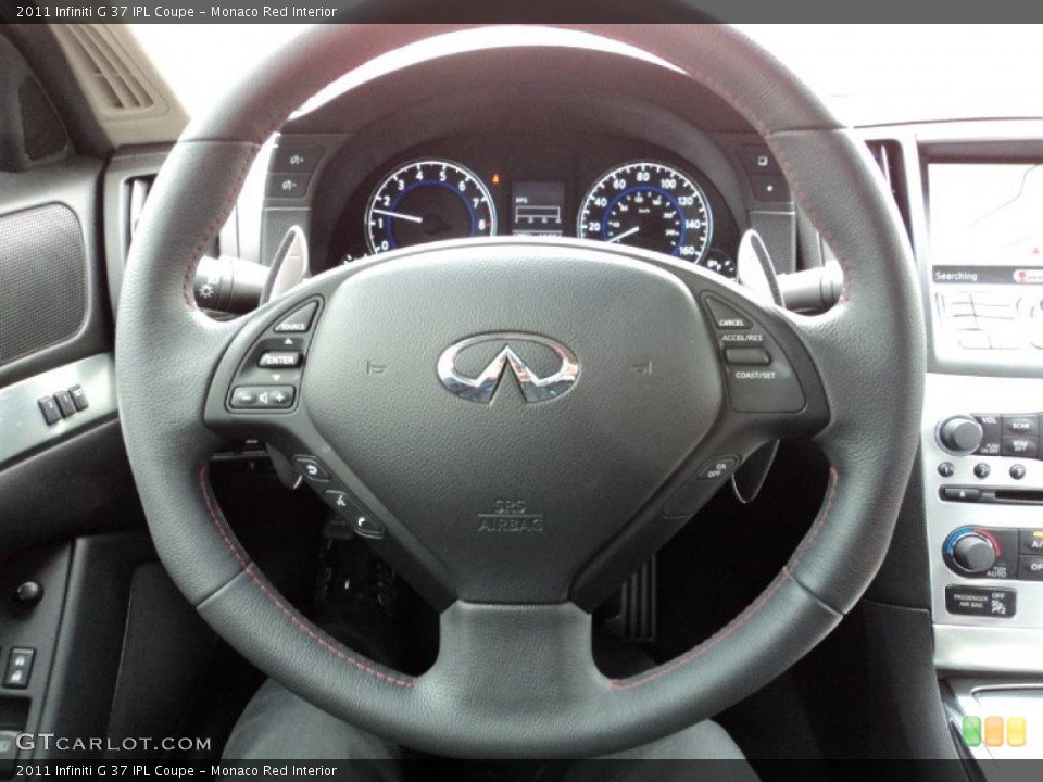 Monaco Red Interior Steering Wheel for the 2011 Infiniti G 37 IPL Coupe #60471815