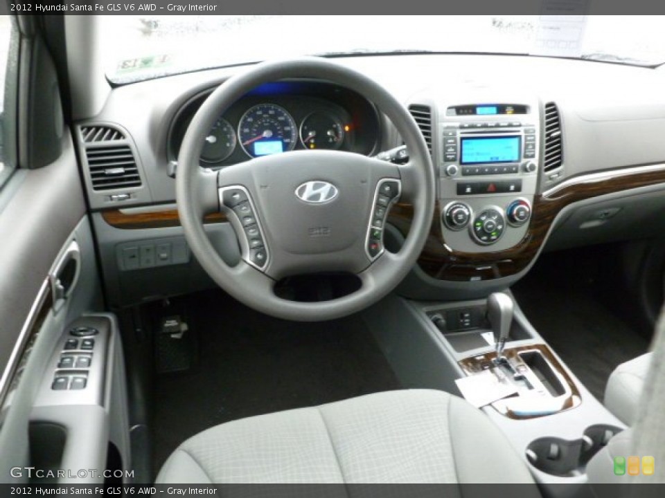 Gray Interior Dashboard for the 2012 Hyundai Santa Fe GLS V6 AWD #60472397