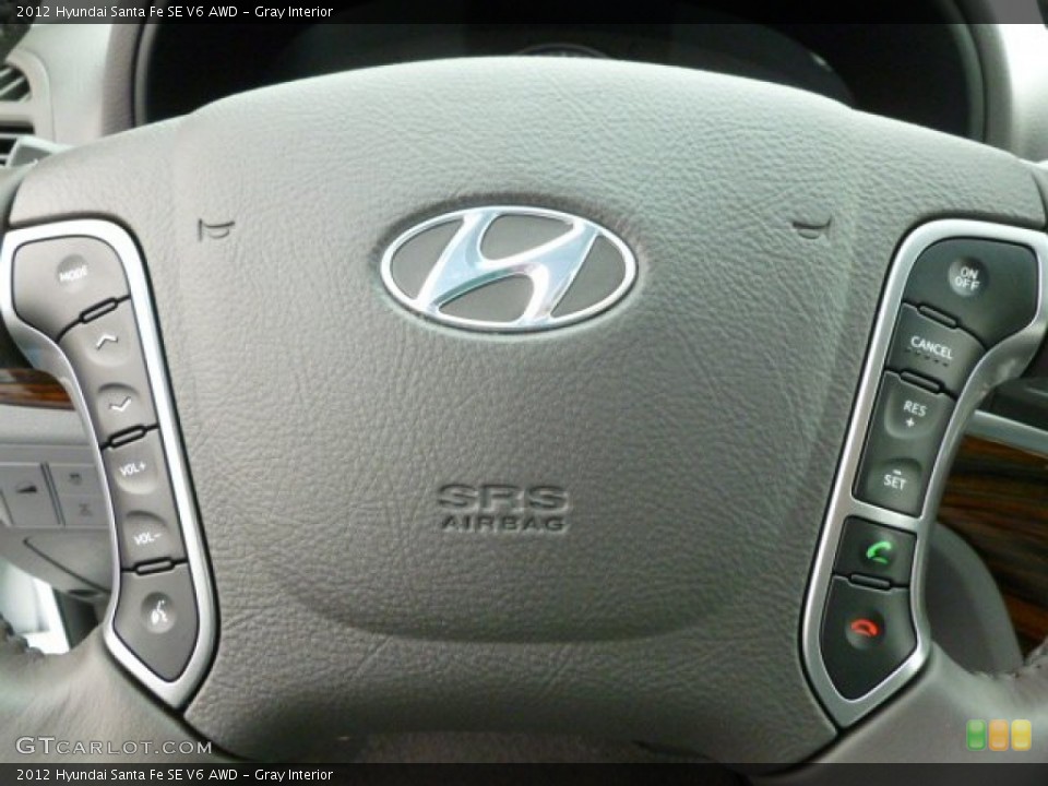 Gray Interior Steering Wheel for the 2012 Hyundai Santa Fe SE V6 AWD #60472607