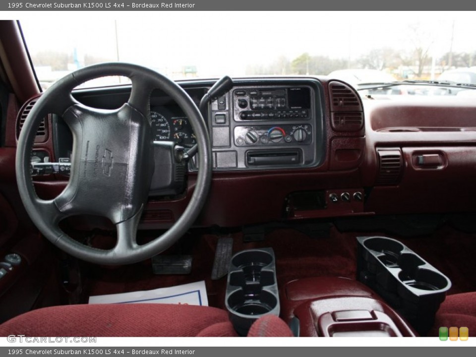 Bordeaux Red Interior Dashboard For The 1995 Chevrolet