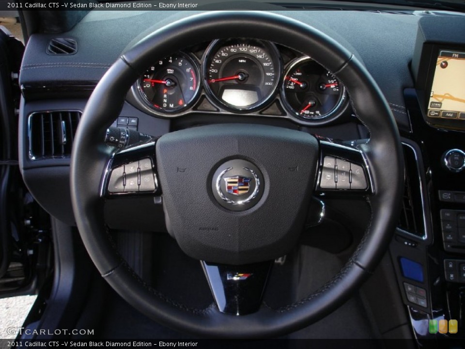 Ebony Interior Steering Wheel for the 2011 Cadillac CTS -V Sedan Black Diamond Edition #60494633