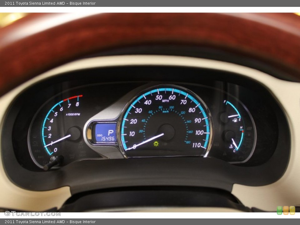 Bisque Interior Gauges for the 2011 Toyota Sienna Limited AWD #60502526