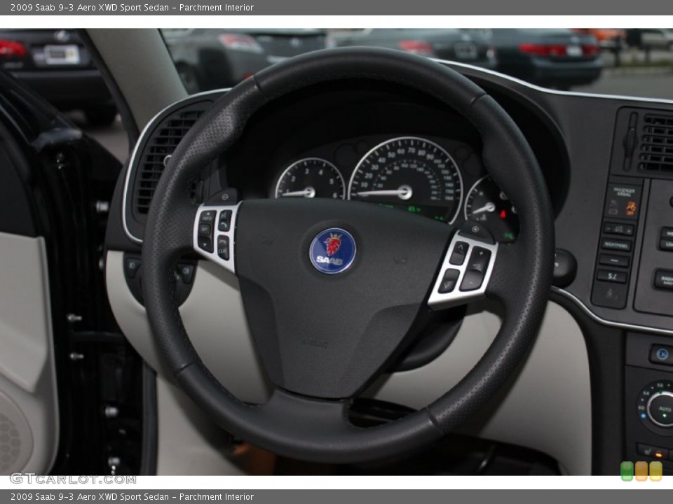 Parchment Interior Steering Wheel for the 2009 Saab 9-3 Aero XWD Sport Sedan #60509365