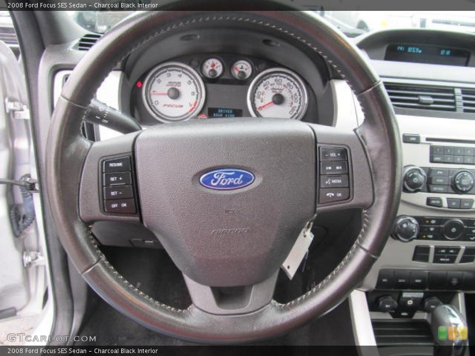 Charcoal Black Interior Steering Wheel for the 2008 Ford Focus SES Sedan #60513436