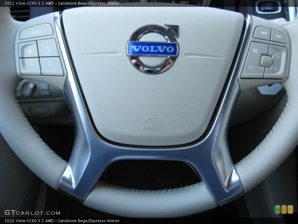 Sandstone Beige/Espresso Interior Steering Wheel for the 2012 Volvo XC60 3.2 AWD #60517908