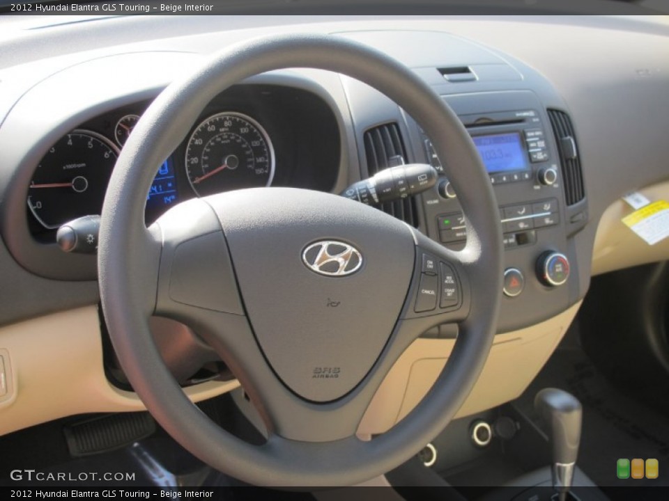 Beige Interior Steering Wheel for the 2012 Hyundai Elantra GLS Touring #60518739