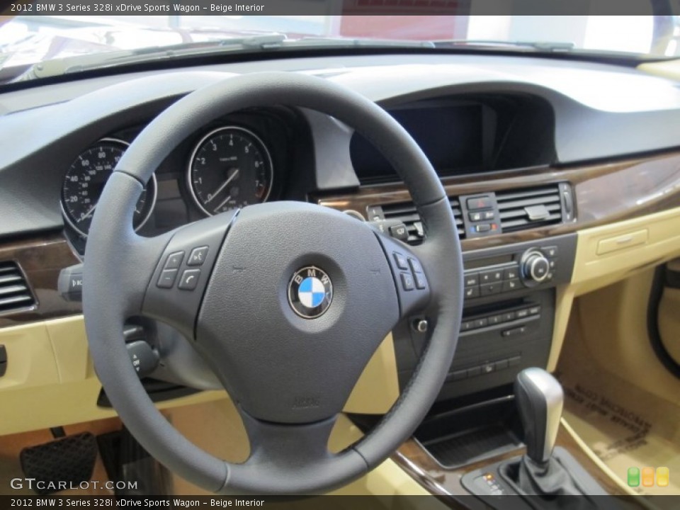 Beige Interior Dashboard for the 2012 BMW 3 Series 328i xDrive Sports Wagon #60518874