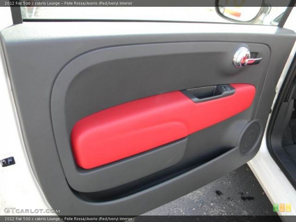 Pelle Rossa/Avorio (Red/Ivory) Interior Door Panel for the 2012 Fiat 500 c cabrio Lounge #60519066