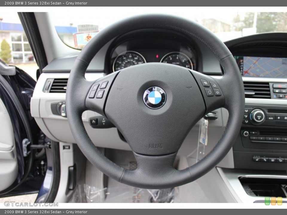 Grey Interior Steering Wheel for the 2009 BMW 3 Series 328xi Sedan #60520646