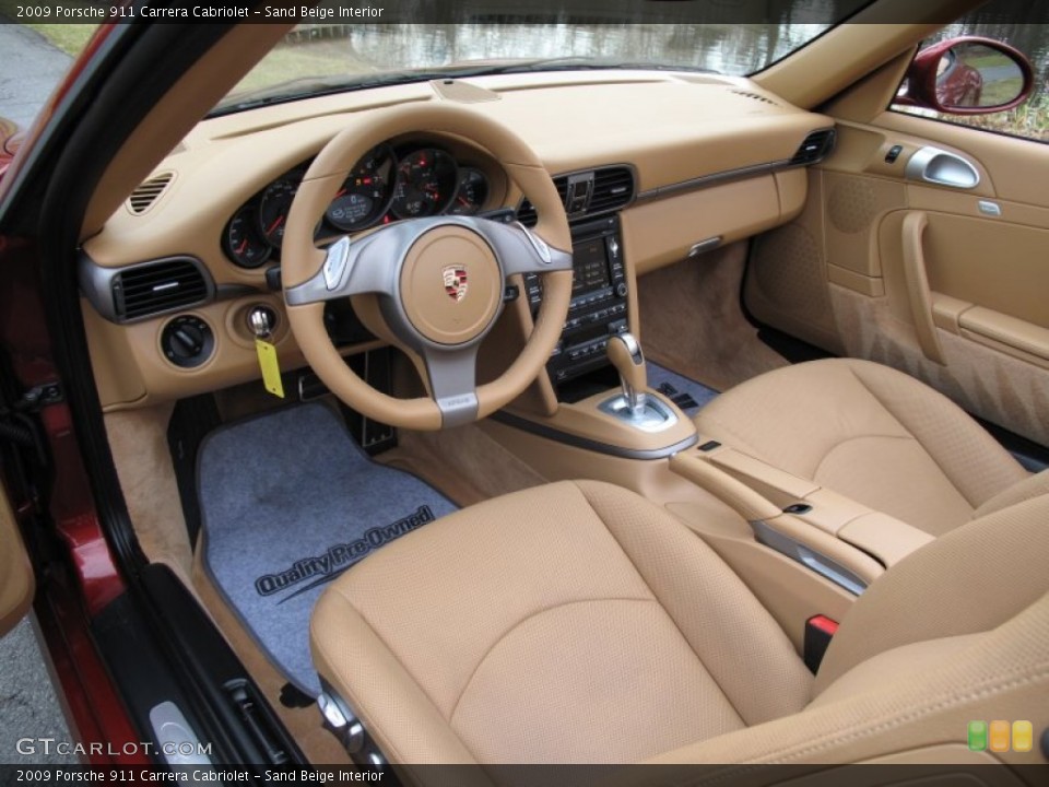 Sand Beige Interior Photo for the 2009 Porsche 911 Carrera Cabriolet #60521719