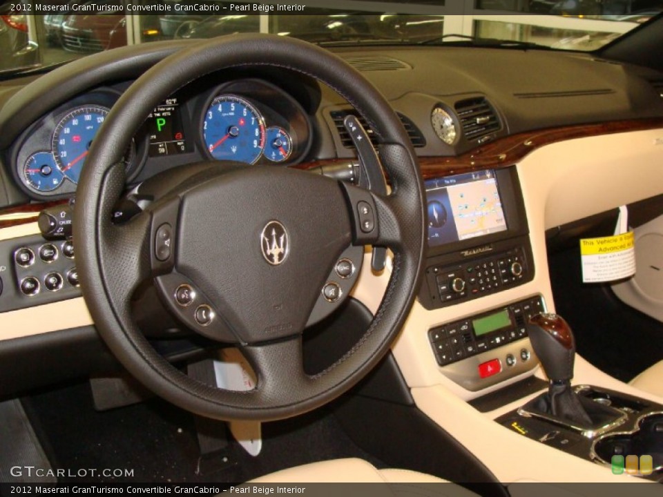 Pearl Beige Interior Dashboard for the 2012 Maserati GranTurismo Convertible GranCabrio #60525352