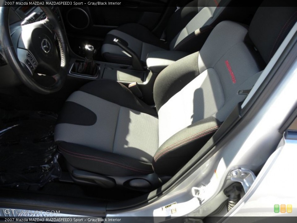 Gray/Black Interior Front Seat for the 2007 Mazda MAZDA3 MAZDASPEED3 Sport #60526291
