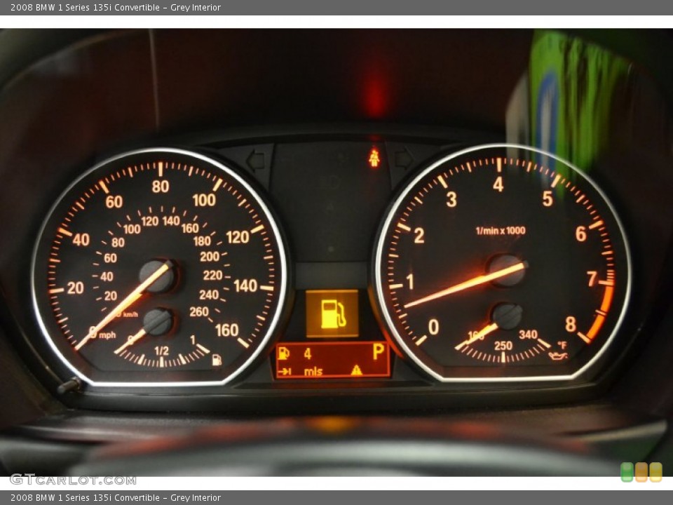Grey Interior Gauges for the 2008 BMW 1 Series 135i Convertible #60528877