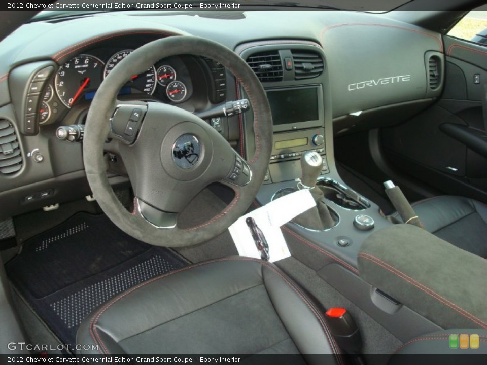 Ebony Interior Prime Interior for the 2012 Chevrolet Corvette Centennial Edition Grand Sport Coupe #60540820