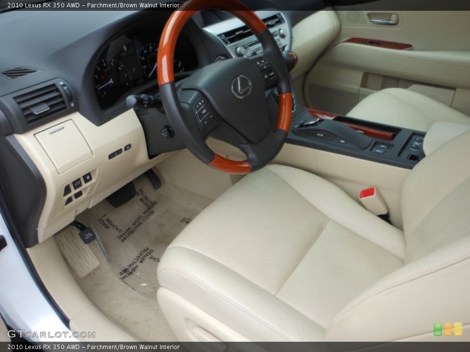 Parchment/Brown Walnut Interior Photo for the 2010 Lexus RX 350 AWD #60541891