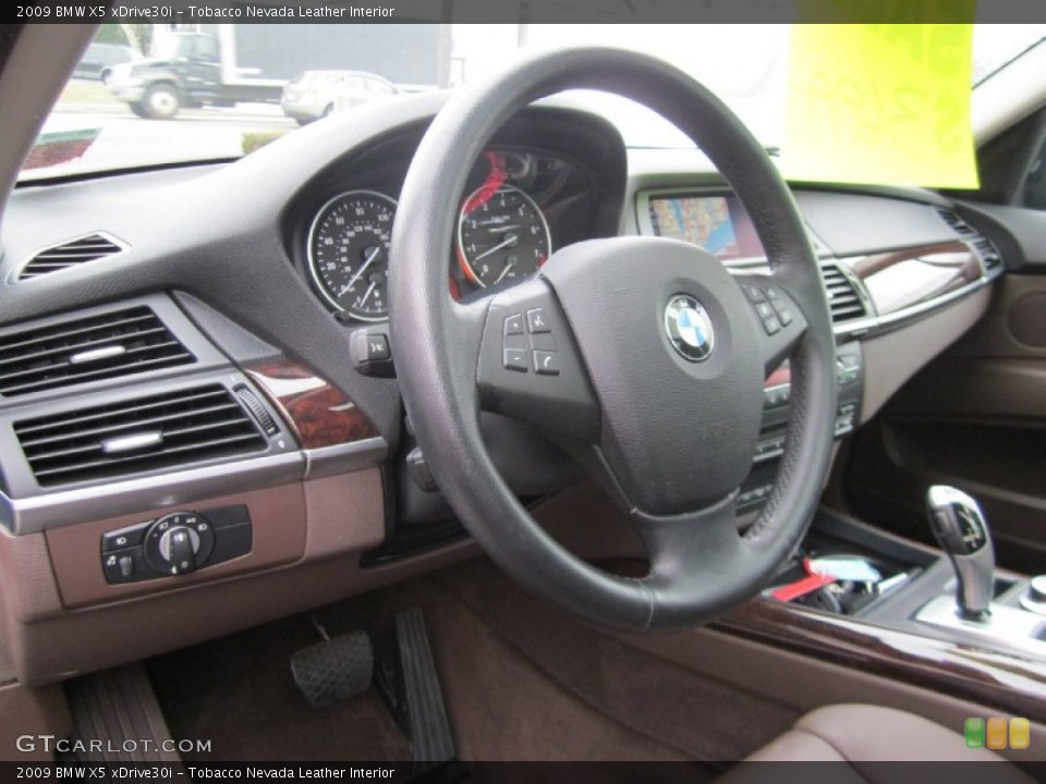 Tobacco Nevada Leather Interior Steering Wheel for the 2009 BMW X5 xDrive30i #60547789