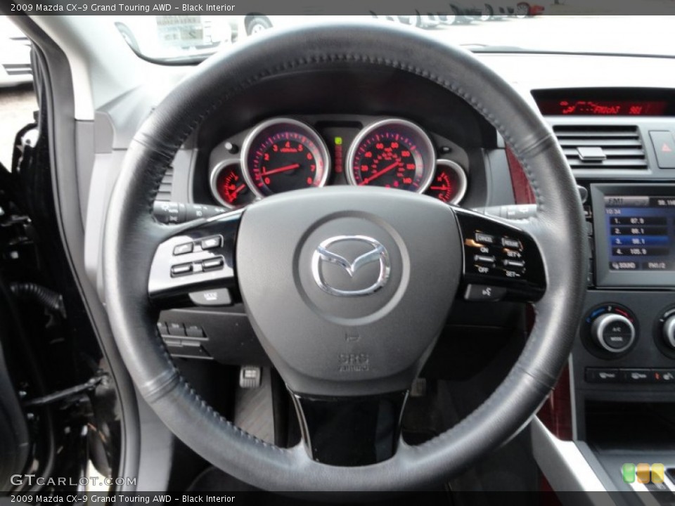 Black Interior Steering Wheel for the 2009 Mazda CX-9 Grand Touring AWD #60551904