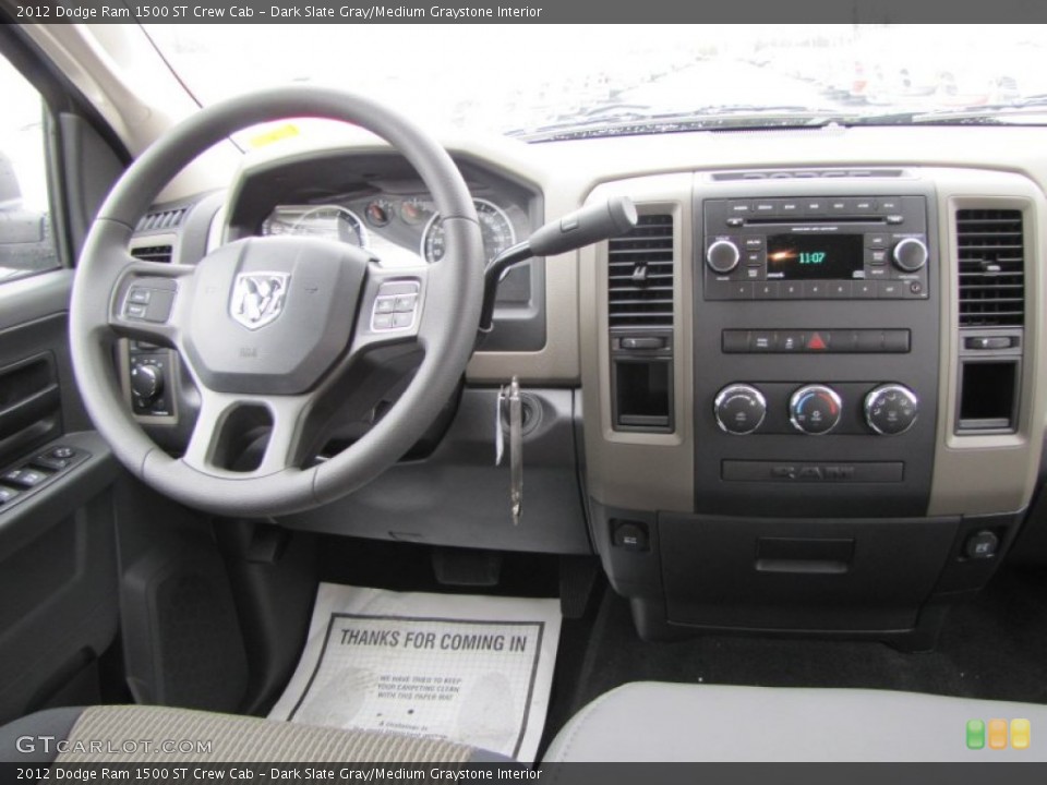 Dark Slate Gray/Medium Graystone Interior Dashboard for the 2012 Dodge Ram 1500 ST Crew Cab #60552099