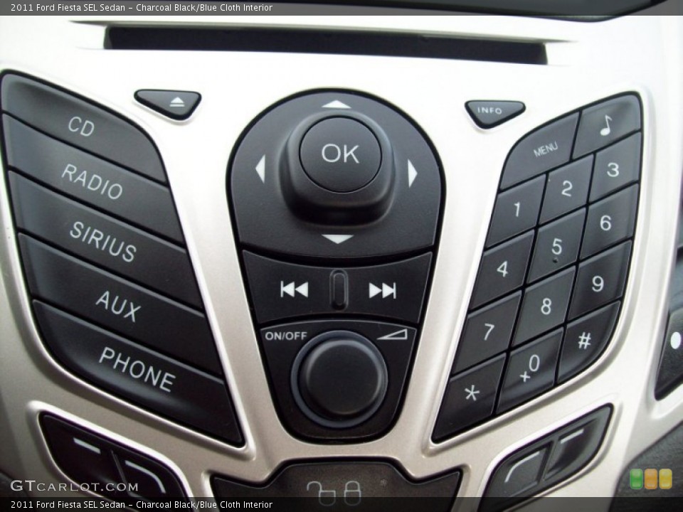 Charcoal Black/Blue Cloth Interior Controls for the 2011 Ford Fiesta SEL Sedan #60557223