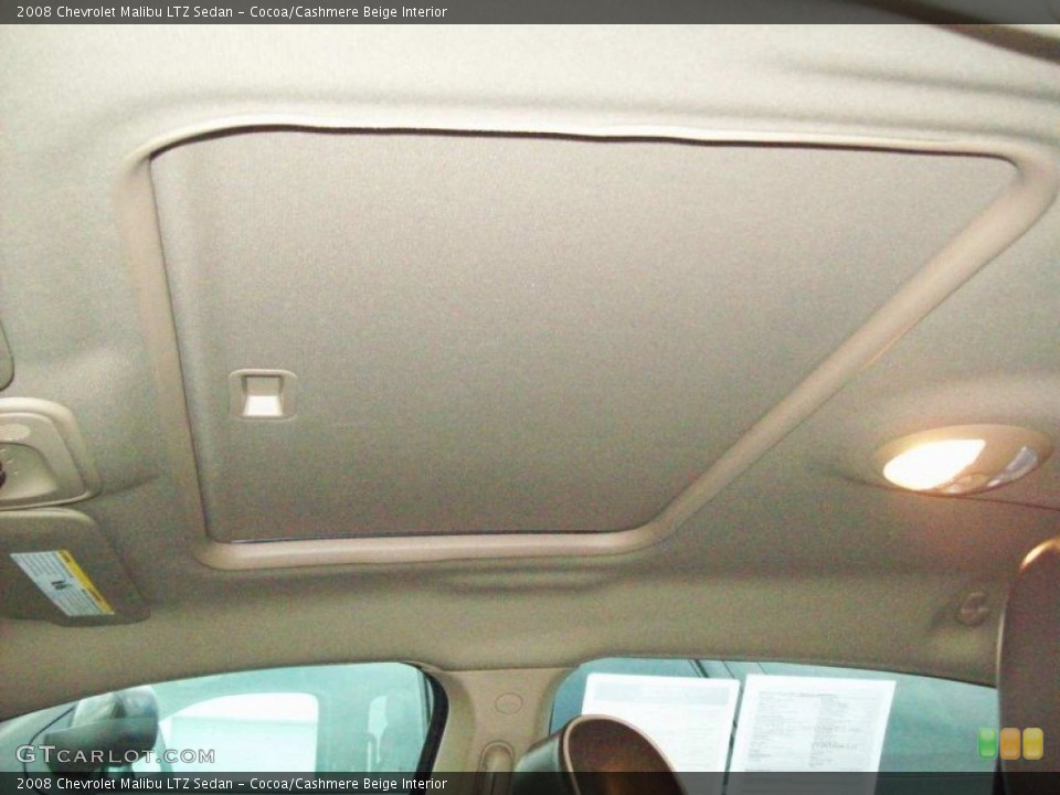 Cocoa/Cashmere Beige Interior Sunroof for the 2008 Chevrolet Malibu LTZ Sedan #60559530