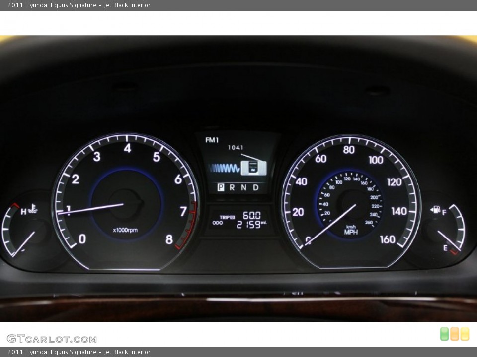 Jet Black Interior Gauges for the 2011 Hyundai Equus Signature #60564902