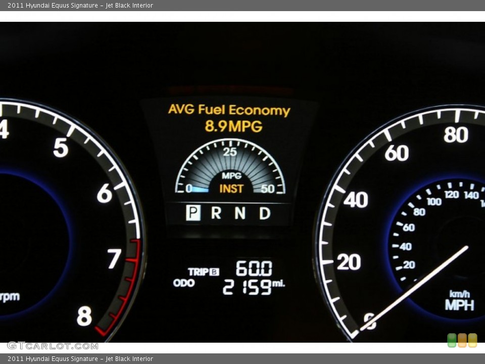 Jet Black Interior Gauges for the 2011 Hyundai Equus Signature #60564935
