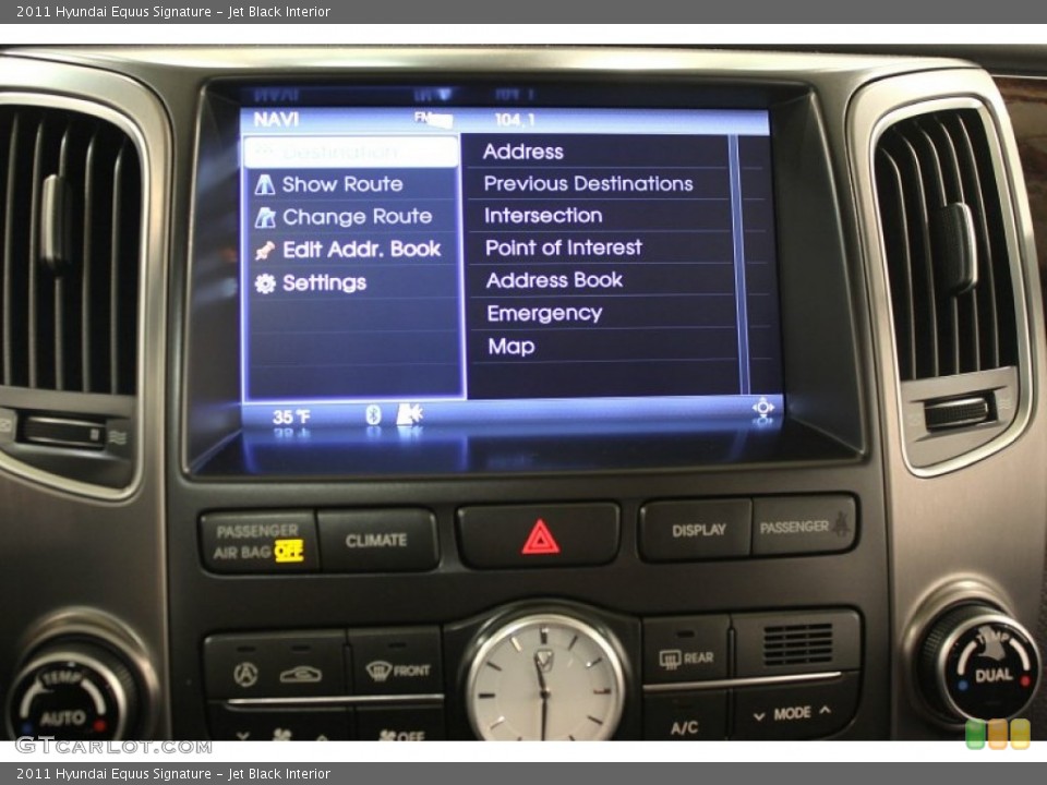 Jet Black Interior Controls for the 2011 Hyundai Equus Signature #60565022