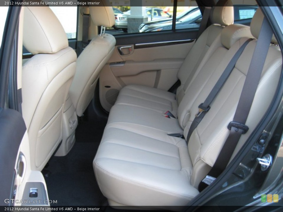 Beige Interior Rear Seat for the 2012 Hyundai Santa Fe Limited V6 AWD #60566472