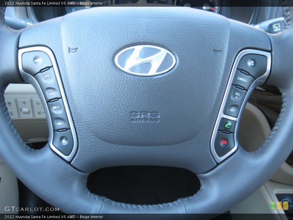 Beige Interior Controls for the 2012 Hyundai Santa Fe Limited V6 AWD #60566567