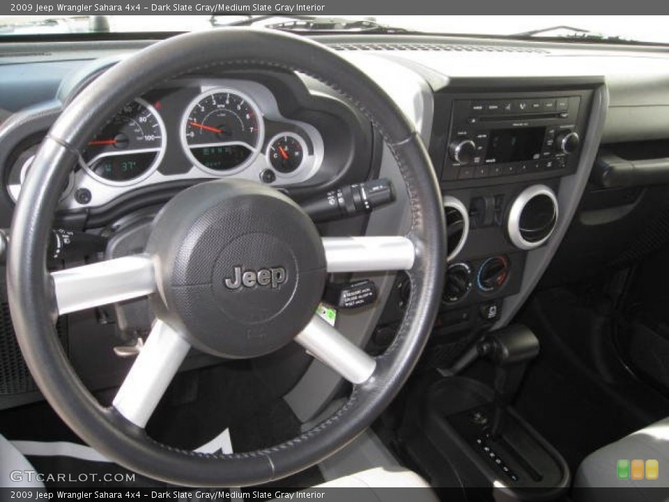 Dark Slate Gray/Medium Slate Gray Interior Steering Wheel for the 2009 Jeep Wrangler Sahara 4x4 #60580120