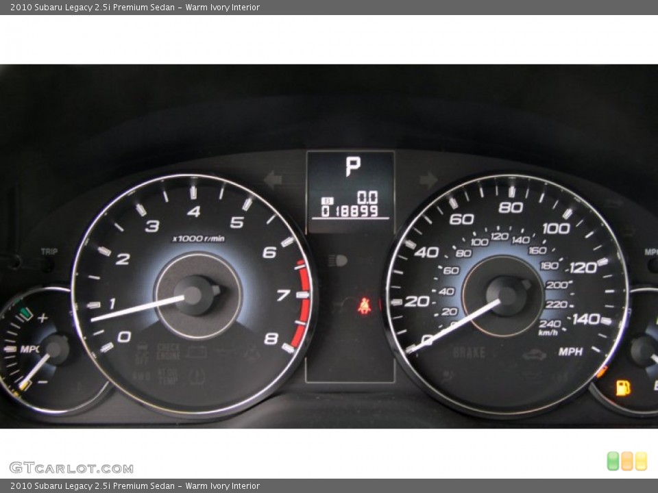 Warm Ivory Interior Gauges for the 2010 Subaru Legacy 2.5i Premium Sedan #60583090