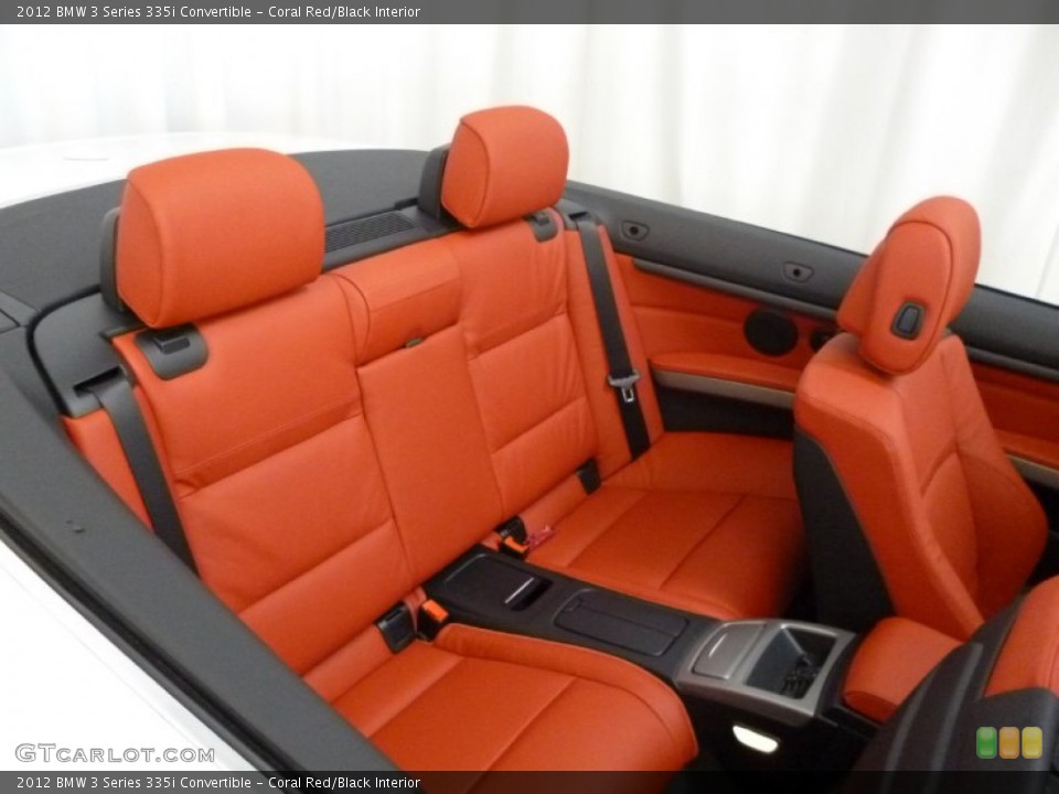 Coral Red/Black Interior Rear Seat for the 2012 BMW 3 Series 335i Convertible #60592368