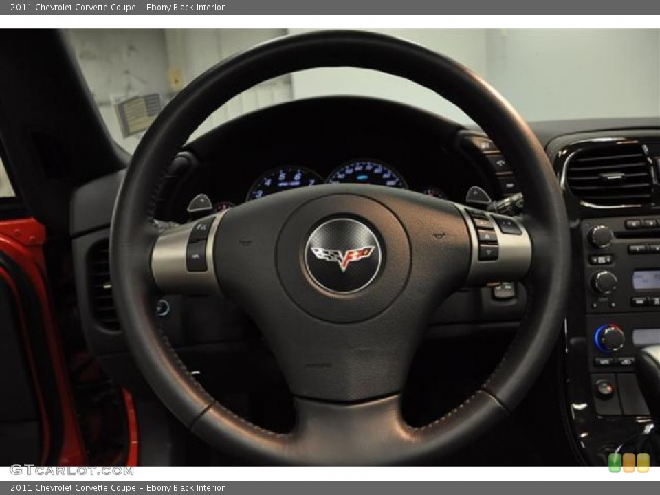 Ebony Black Interior Steering Wheel for the 2011 Chevrolet Corvette Coupe #60593928