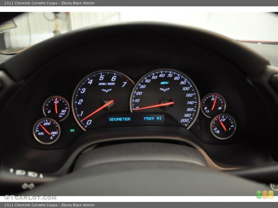 Ebony Black Interior Gauges for the 2011 Chevrolet Corvette Coupe #60593946