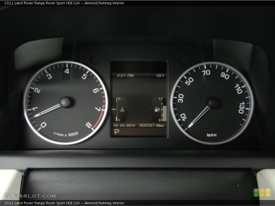 Almond/Nutmeg Interior Gauges for the 2011 Land Rover Range Rover Sport HSE LUX #60598567