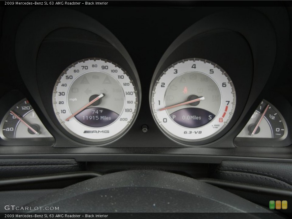 Black Interior Gauges for the 2009 Mercedes-Benz SL 63 AMG Roadster #60599183