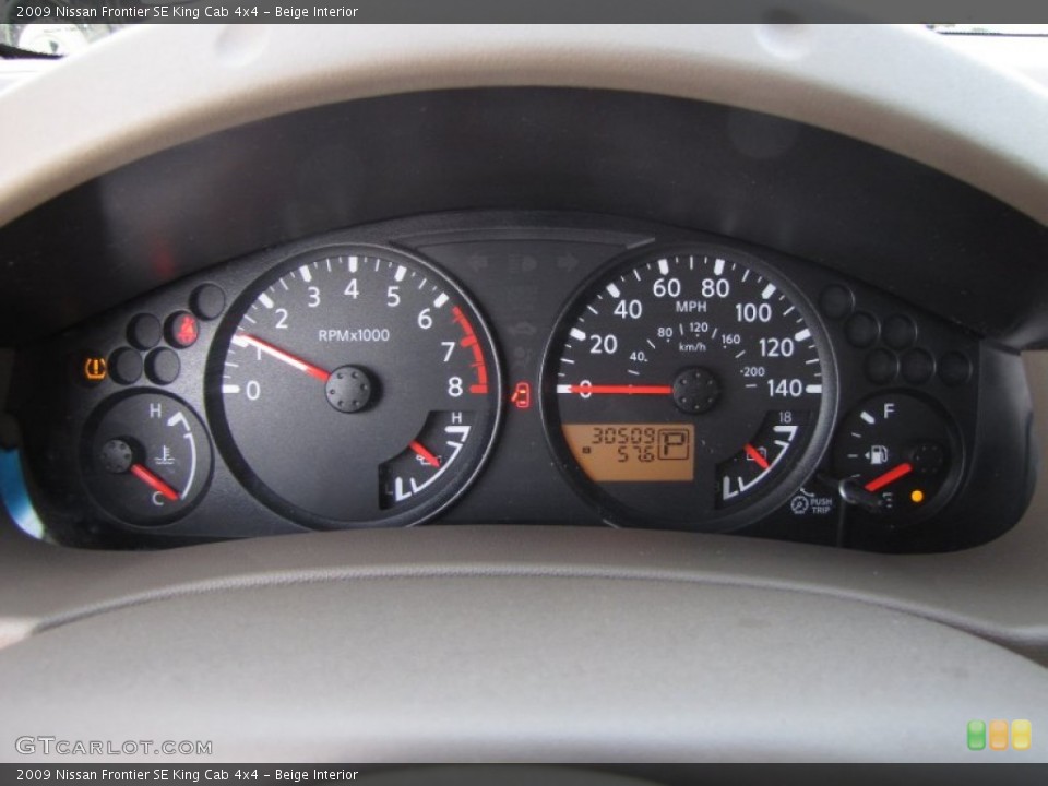 Beige Interior Gauges for the 2009 Nissan Frontier SE King Cab 4x4 #60615455