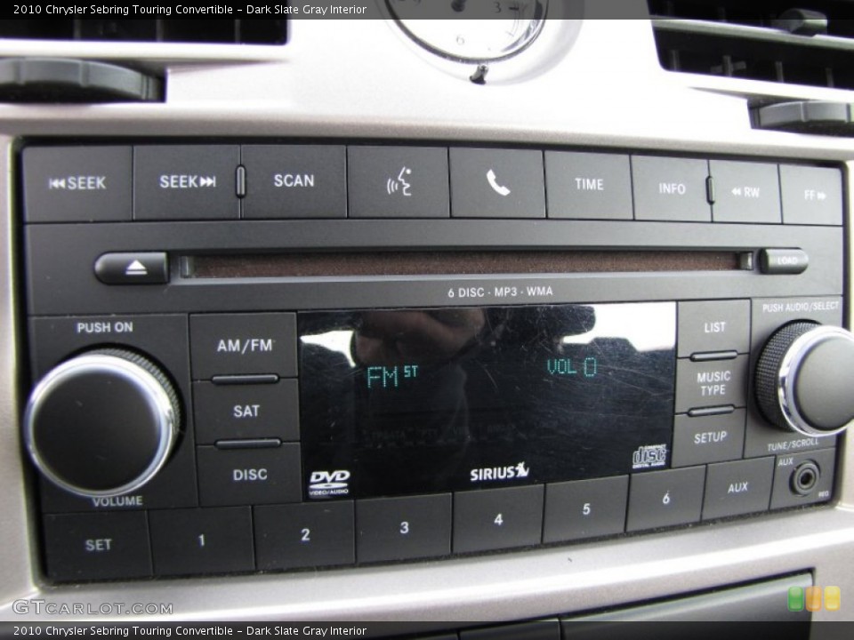 Dark Slate Gray Interior Audio System for the 2010 Chrysler Sebring Touring Convertible #60615728