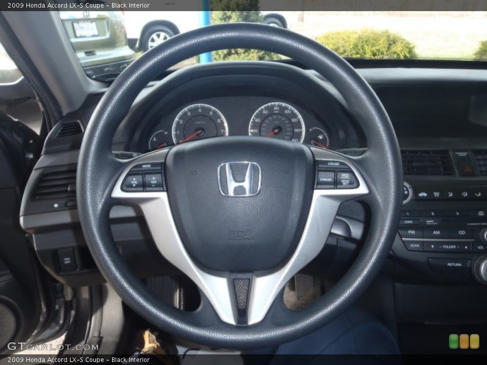 Black Interior Steering Wheel for the 2009 Honda Accord LX-S Coupe #60630774