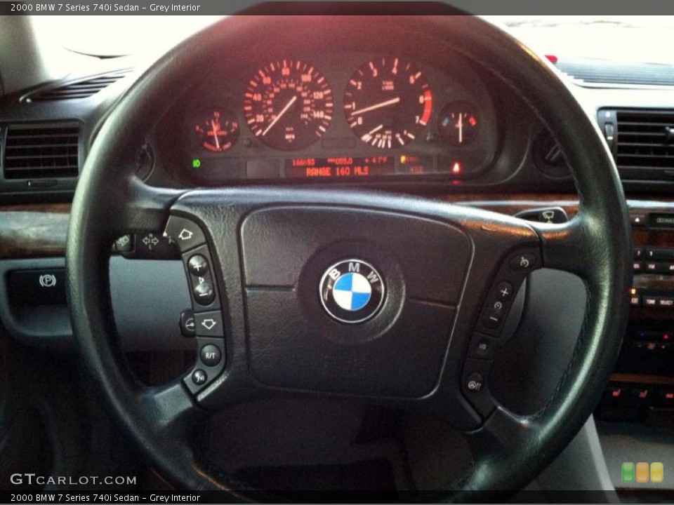 Grey Interior Steering Wheel for the 2000 BMW 7 Series 740i Sedan #60641779
