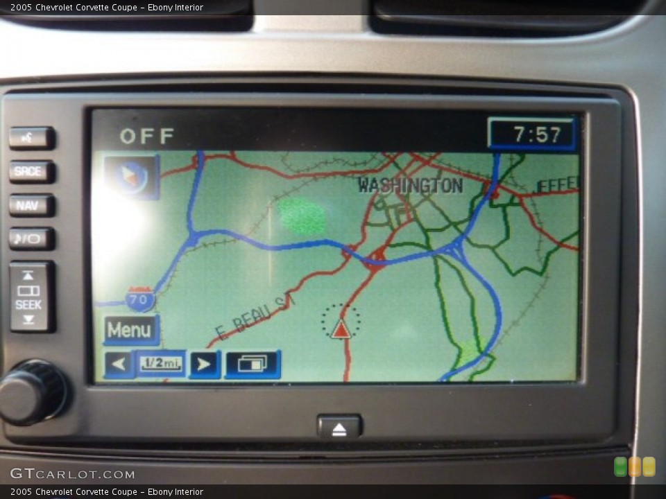 Ebony Interior Navigation for the 2005 Chevrolet Corvette Coupe #60645139
