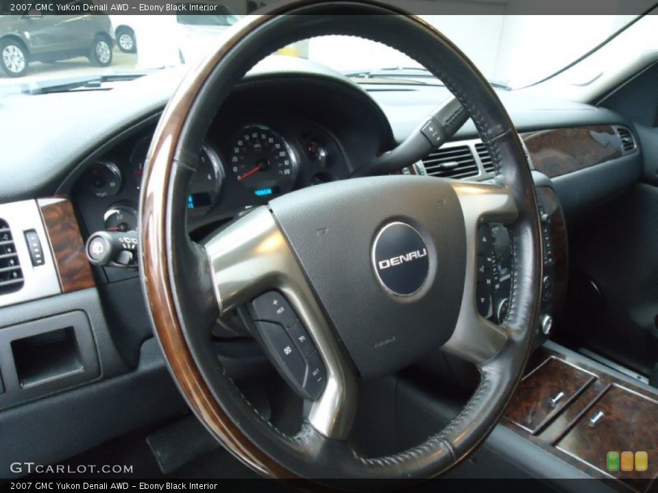 Ebony Black Interior Steering Wheel for the 2007 GMC Yukon Denali AWD #60647929