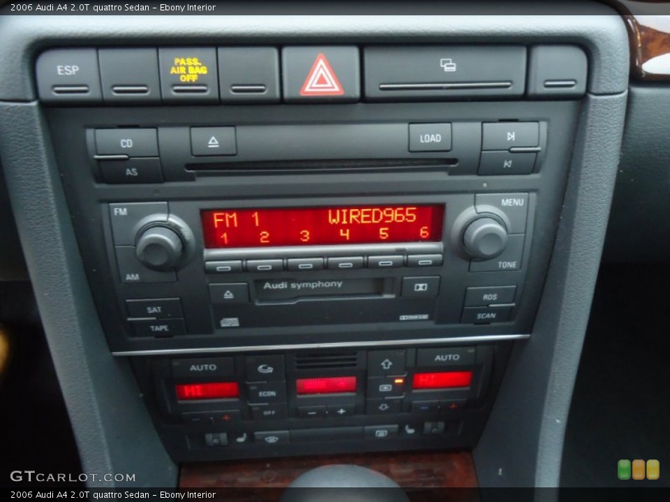 Ebony Interior Audio System for the 2006 Audi A4 2.0T quattro Sedan #60649850